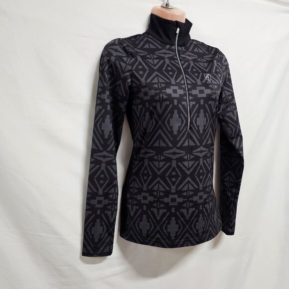 Toni Sailer Half Zip First Layer Performance Ski Top Women Size US 4 Black/Gray - Picture 3 of 14